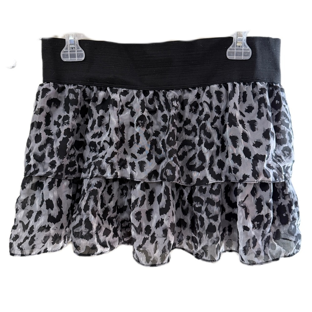 Wet Seal Black and Gray Bubble Mini Skirt